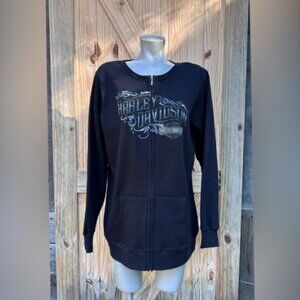 Harley Davidson Black Barnett El Paso TX Full Zip Sweatshirt~1X~